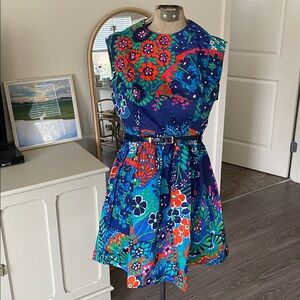 Vintage 1960s Mod Floral Mini Dress